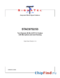 Datasheet STAC9752T manufacturer SigmaTel