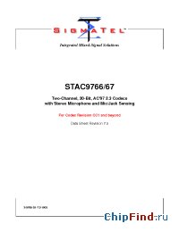 Datasheet STAC9766 manufacturer SigmaTel