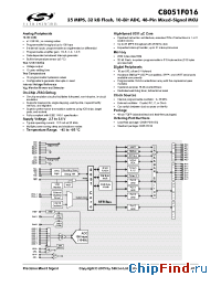 Datasheet C8051F016 manufacturer Silicon Lab.