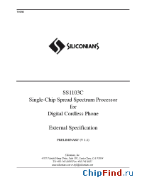 Datasheet SS1103C manufacturer Siliconians