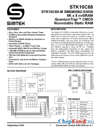 Datasheet STK10C68-M manufacturer Simtek