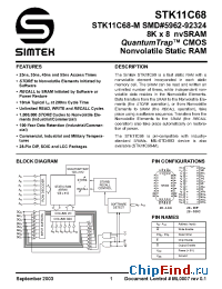 Datasheet STK11C68-30I manufacturer Simtek