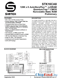 Datasheet STK16CA8-25 manufacturer Simtek