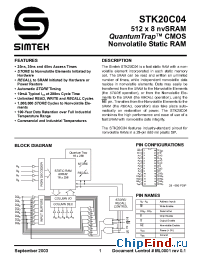 Datasheet STK20C04-25I manufacturer Simtek