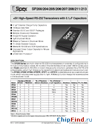 Datasheet SP204EP manufacturer Sipex