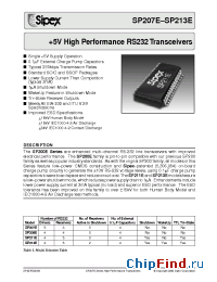 Datasheet SP208ECP manufacturer Sipex