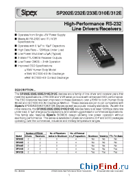 Datasheet SP232ECP manufacturer Sipex