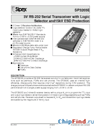 Datasheet SP3203E manufacturer Sipex