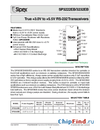 Datasheet SP3222EBEP manufacturer Sipex