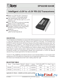 Datasheet SP3223BCY manufacturer Sipex