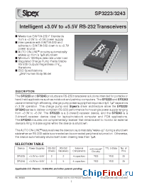 Datasheet SP3223CY manufacturer Sipex