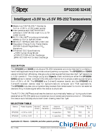 Datasheet SP3223ECP manufacturer Sipex