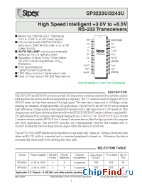 Datasheet SP3223UCP manufacturer Sipex