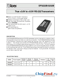 Datasheet SP3232BCT manufacturer Sipex