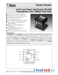 Datasheet SP3485EN manufacturer Sipex