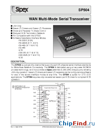 Datasheet SP504MCF manufacturer Sipex