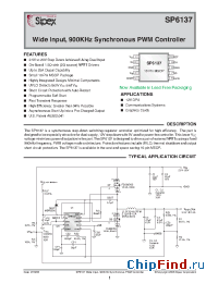 Datasheet SP6137EU-L manufacturer Sipex