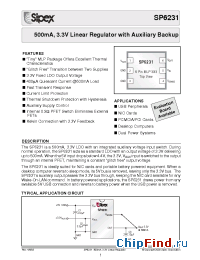 Datasheet SP6231ER-3.3/TR manufacturer Sipex