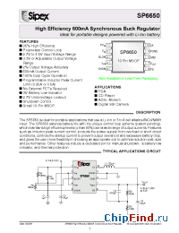 Datasheet SP6650EU manufacturer Sipex