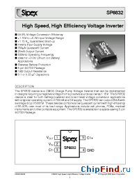 Datasheet SP6832DS/04 manufacturer Sipex