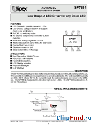 Datasheet SP7614C6 manufacturer Sipex