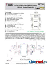 Datasheet SP7651ER manufacturer Sipex