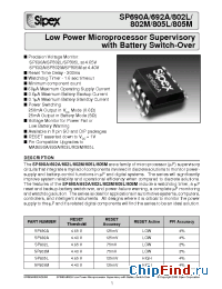 Datasheet SP802LEP manufacturer Sipex