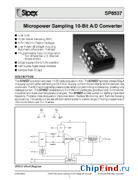 Datasheet SP8537 manufacturer Sipex