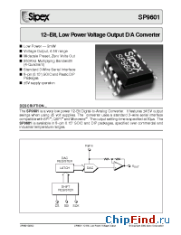 Datasheet SP9601 manufacturer Sipex