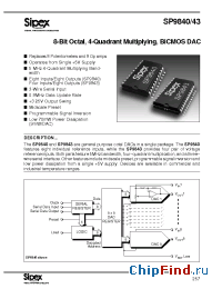 Datasheet SP9843KS manufacturer Sipex