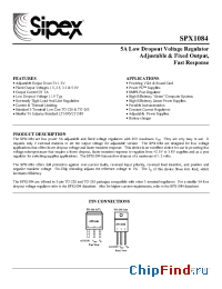 Datasheet SPX1084T-5.0 manufacturer Sipex