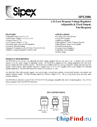 Datasheet SPX1086AR-1.5 manufacturer Sipex