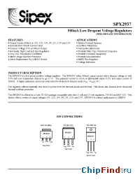 Datasheet SPX2937U3-5.0 manufacturer Sipex