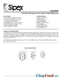 Datasheet SPX4040A3M-2.5 manufacturer Sipex