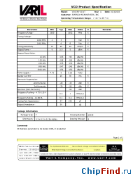 Datasheet VCO190-1631T manufacturer Sirenza