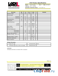 Datasheet VCO191-1960U manufacturer Sirenza