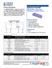 Datasheet XD010-51S manufacturer Sirenza