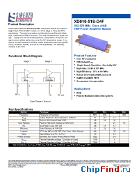 Datasheet XD010-51S-D4F manufacturer Sirenza