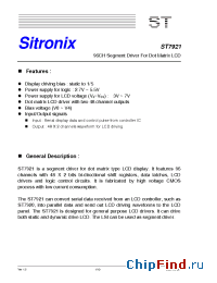 Datasheet ST7920 manufacturer Sitronix