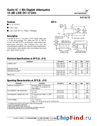 Datasheet AA116-72 manufacturer Skyworks