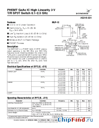 Datasheet AS219-321 manufacturer Skyworks