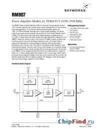 Datasheet RM807 manufacturer Skyworks