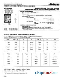 Datasheet 103XC001 manufacturer Solitron