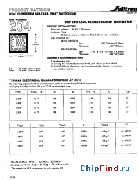 Datasheet 204XC012 manufacturer Solitron