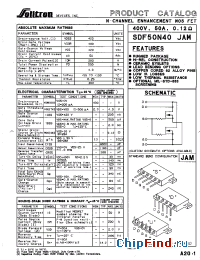 Datasheet SDF50N40 manufacturer Solitron