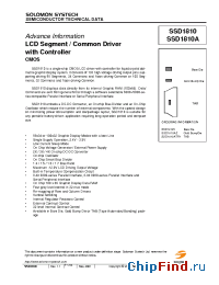 Datasheet SSD1810TR1 manufacturer Solomon Systech