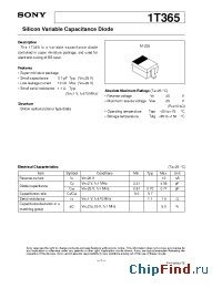 Datasheet 1T365 manufacturer SONY