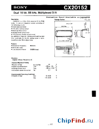 Datasheet CX20152 manufacturer SONY