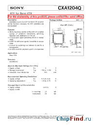 Datasheet CXA1204Q manufacturer SONY