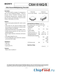 Datasheet CXA1518Q/S manufacturer SONY